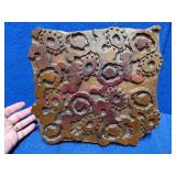 Antique Ink Press Block w/ Carved Pattern