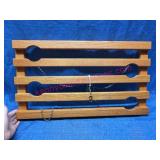 Wooden Hanging Wine Glass Rack w/Chains