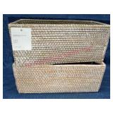 2 Pottery Barn Tava Rattan Utility Baskets #1