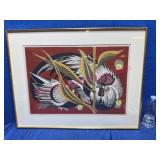 Jun-ichiro Sekino 1957 Color Woodblock Print 22x