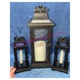 Luminara Black Metal Lanterns w/LED Candles