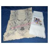 Embroidered Card Table Cloth & Runner
