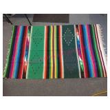 Mexican Sarape Blanket 4x7 Woven Wool Multicolor