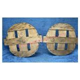 Pair Wood Half-Bushel Basket Lids