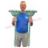 2 Plaster Wall Sconces w/Green Finish 36in