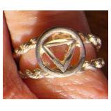Sterling Silver Sz 5 Twisted Band Ring