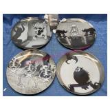 4 Disney "Silly Symphony Skeleton Dance" Plates