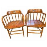 2 Oak Armchairs w/ Spindle Backs
