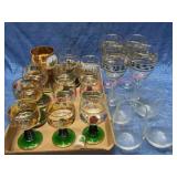 Green Stem Decorative Wine Goblets & Glasses