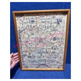Framed 17x21 Nashville Brown Co Indiana Map