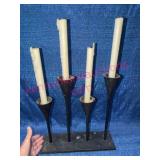 Pottery Barn 4-Arm Black Metal Candle Holder