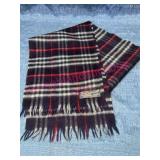 Burberrys London Cashmere Wool Blue Plaid Scarf
