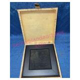 Carved Stone Relief Puzzle Plaque w/ Frame & Box