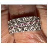 Sterling Silver CZ Ring Size 8 4.6g