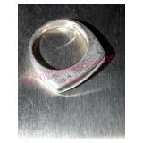 Sterling Silver Square Band Ring Sz 6 3.8g