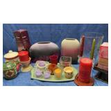 Candles & Vases Lot w/Pier 1 & Hallmark