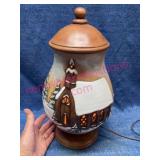 Vtg Hand-Painted Ceramic Night Light Jar