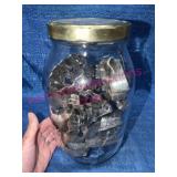 18 Vtg Metal Cookie Cutters w/ Glass Jar