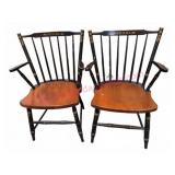 Pair L. Hitchcock Windsor Armchairs