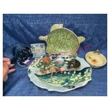 Turtle Figurines & Ceramic Dish Lot