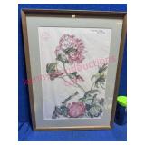 Tingting Wang Floral Watercolor Signed & Dated