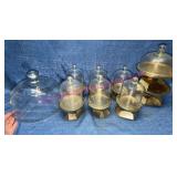 Glass Cloche & Pedestal Stands Lot