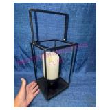 Black Metal Lantern Luminara LED Candle -no glass