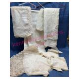 Vtg Linens w/ Embroidery & Crochet