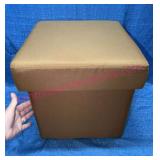 Brown Fabric Storage Ottoman w/ Tray Top #1