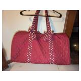 Belvah Quilted Duffel Bag w/ Polka Dot Handles