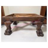 Oak Claw Foot Stool Frame 16x20 in, No Top