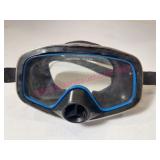 Tempered Glass Dive Mask w/Blue Trim & Black Skit