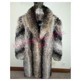 Olympia Faux Fur Coat Size 8 Made in USA
