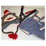 Sock Monkey Knit Hat & Embroidered Suspenders w/