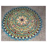 Hand-Crocheted 20in Multicolor Table Doily