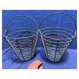 2 Thick Wire Metal Golf Ball Baskets w/ Handles
