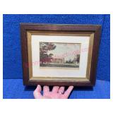 Ant. Framed Print Rycot Seat of Earl of Abingdon