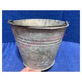 Galvanized Metal Farm Bucket w/Wire Handle
