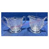 Fostoria Romance Sugar & Creamer Glass Pair