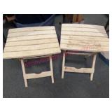 2 Small Plastic Folding Side Tables, Dirty