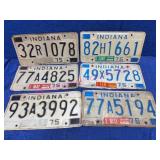 6 Indiana License Plates 19751976