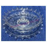 Heisey Lariat Etched Glass Bowl w/ Under Tray