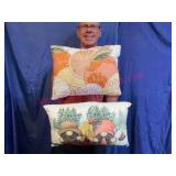 Pier 1 Citrus Embroidered & Happy Campers Pillows