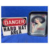 1972 Coca-Cola Tray & Plastic Danger Sign