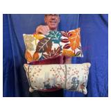 Pier 1 Autumn Leaf & Dog Tapestry Pillows