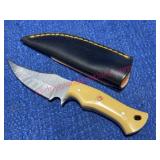 Custom Damascus Steel Fixed Blade Knife w/ Sheath