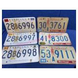 6 Indiana License Plates 1976-2000s