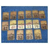 16 IU Theatre Brass Number Tags