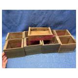 9 Old Smaller Wooden Boxes Assorted Finishes