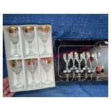 Valencia Cordial Glasses w/ 24K Gold Band, 6pcs